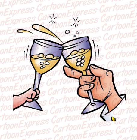 New Year's Eve champagne toast